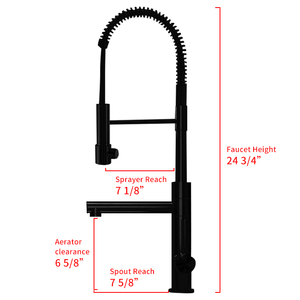 Rubinetti da <span class=keywords><strong>cucina</strong></span> commerciali miscelatore per lavello da <span class=keywords><strong>cucina</strong></span> a molla con spruzzatore a leva singola in <span class=keywords><strong>ottone</strong></span> monocomando per Hotel, nero - Product Image 4
