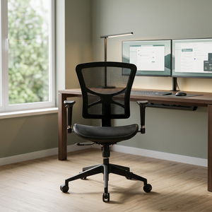 Swivel Task Mesh Office <b>Chair</b> with Adjustable Lumbar Support and Height-Adjustable Armrests - Product Image 1