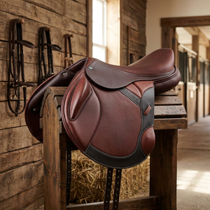 BS International NA81 High Quality English Race <b>Saddle</b> Leather Wood Tree Horse Bridle Rugs-Sustainable Breathable 4-Season - Product Image 1