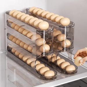 Boîte de rangement en plastique transparente Proins PP à 4 niveaux, type échelle, pour porte latérale de réfrigérateur, résistante aux chutes, vente en gros - Product Image 5