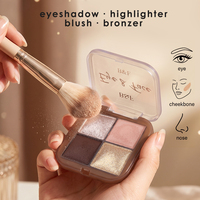 Palette de maquillage naturelle mate pour le visage et les yeux, palette de maquillage personnalisée, 4 couleurs, multi-usages