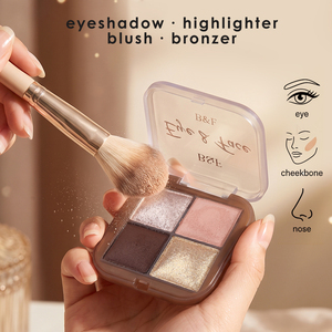 Palette de maquillage naturelle mate pour le visage et les yeux, palette de maquillage personnalisée, <span class=keywords><strong>4</strong></span> couleurs, multi-usages - Product Image 3