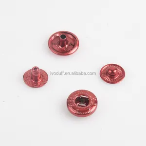 Ivoduff high quality metal press snap buttons hoodies clothing 4 part snap button set kit
