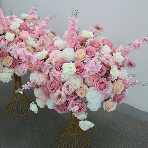 Bouquet de fleurs mélangées Roses roses artificielles fleurs de <span class=keywords><strong>cerisier</strong></span> pour mariage décor à la maison saint valentin Thanksgiving Graduation - Product Image 1