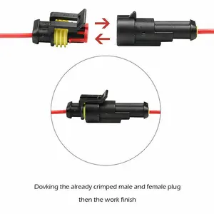 296pcs 1/2/3/4/5/6引脚路放大器超密封防水电气公母线连接器汽车连接器插头 - Product Image 5