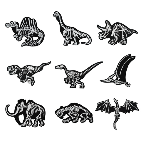 Exquisite Dinosaur Patch Embroidered Fabric Schoolbag Uniform Decoration Sewable Hook Loop Animal Embroidery Felt Cloth Repair