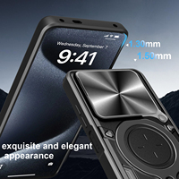 Nouvelle conception de protection d'objectif avec fenêtre coulissante, coque de téléphone magnétique 2 en 1 en TPU et PC avec support pour Itel P65 4G P55 5G RS4 4G