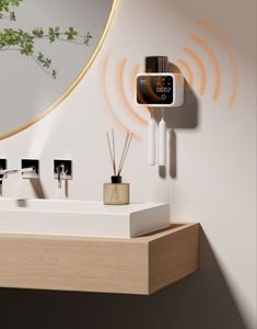 2025 recién lanzado calefacción inalámbrica montada en la pared una taza cepillo de dientes soporte de esterilización con reloj - Product Image 3