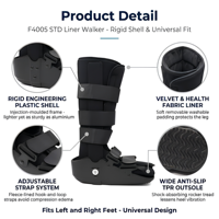 Botte orthopédique de récupération post-fracture en TPR antidérapante avec doublure médicale amovible en polaire et fermeture Velcro, modèle Wholesale Medical Liner Walker Ergonomic