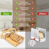 Trancheuse à pain au levain BH réglable sur 8 épaisseurs différentes avec couteau à pain amélioré pour gâteaux, sandwichs et toasts