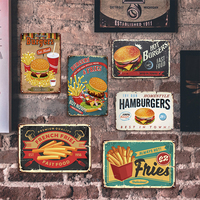 Panneau métallique vintage pour restaurant de hamburgers, le meilleur de la ville, 100% bœuf, frites chaudes, fondation 1956, décoration murale pour restauration rapide
