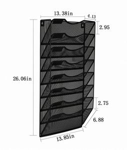Metal 8 Pockets Office Hanging Magazine Rack Mesh Wall <b>File</b> Holder Organizer - Product Image 2