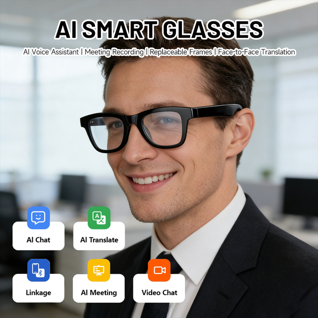 The Most Cost-effective Fashionable Innovative AI Assistant Multilingual Real-time Translation Smart Glasses