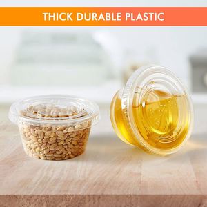 Gobelets à soufflé en plastique transparent/noir de 3,25 oz avec couvercles, contenants pour compléments alimentaires, coupelles à sauce, vaisselle - Product Image 3