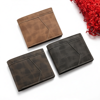 Portefeuille unisexe de luxe en cuir véritable, fermeture pliante, logo personnalisé, fonction antivol, motif pierre, marque privée, polyester