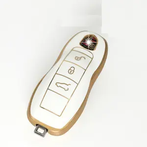 Penjualan laris penutup casing kunci mobil Tpu pelindung untuk pegangan FOB kunci mobil Porsche cangkang pelindung gantungan kunci Aksesori kunci mobil