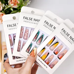Wearable Nail Patch French Line Love Fakes Nail Patch Manicure Removable wearable nail manicure