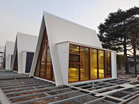 Faible coût 2 histoire tunisie modulaire triangle béton ciment panneau de mur villas de luxe maison préfabriquée faisant la machine pour l'europe corée