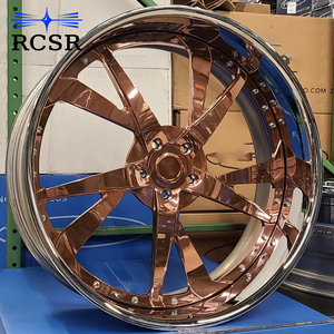 Jantes forgées RCSR Gold Rose Sliver à cinq branches, design 6x139.7, 22, 24, 26, 28, 30 pouces, jantes à déport profond, jantes Forgiatos - Product Image 1