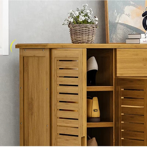 ארון נעליים גדול ועמיד מעץ במבוק טבעי מלא - Product Image 5