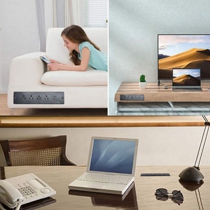 Regleta de 4 salidas de escritorio con puerto USB C de 2.1A, carga rápida, Puerto USB A, estación de carga oculta para muebles para mesa auxiliar - Product Image 6