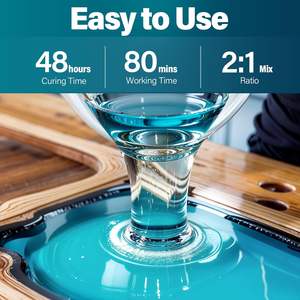 <b>Clear</b> Epoxy <b>Resin</b> Hardener Double Components Adhesives Anti-Yellowing Bubble Free <b>Resin</b> for Woodworking Table Top - Product Image 2