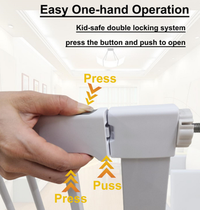 Barrière de sécurité pour bébé en métal durable, fermeture automatique, double verrouillage, barrière de sécurité pour enfant, barrière d'<span class=keywords><strong>escalier</strong></span> pour animaux domestiques et enfants avec largeur réglable - Product Image 6