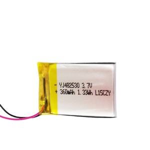 Lipo Batterij 360Mah <span class=keywords><strong>3</strong></span>.7V Lithium Polymeer Batterijen Voor Koop YJ482530 Met Bis Certificaten - Product Image 1