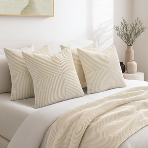 <span class=keywords><strong>Housse</strong></span> de coussin en velours bohème beige douce et confortable, motifs double face, à assortir - Product Image 5