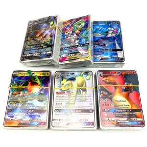 gx mega cartões de pokemon Suppliers-100pcs sem repetição cartão pokemone, 95 gx + 5 mega inglês bling card jogo, cartão de negociação, brinquedo criança