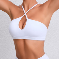 Soutien-gorge de sport pour femme à maintien élevé, bretelles croisées, séchage rapide, respirant, effet seconde peau, idéal pour la course et le yoga