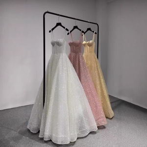 Nuovo Abito <span class=keywords><strong>da</strong></span> <span class=keywords><strong>Sera</strong></span> Principessa Scollato all'Americana con Paillettes, Vaporoso, Elegante e Raffinato per Feste di Compleanno ed Eventi - Product Image 3