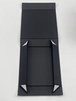 Boîte cadeau rigide pliable noire personnalisée avec logo, emballage en carton de luxe pour vêtements, bijoux, cosmétiques, produits de boutique