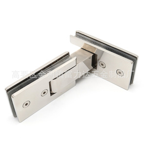 Pince de fixation en acier inoxydable pour porte de douche, charnière longue à 180 degrés, surface brillante rectangulaire - Product Image 3