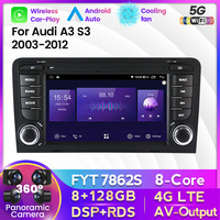 MEKEDE 8core voiture lecteur dvd Radio stéréo GPS WIFI petit écran pas de contrôle machine pour Audi A3 S3 2003-2012 7 pouces
