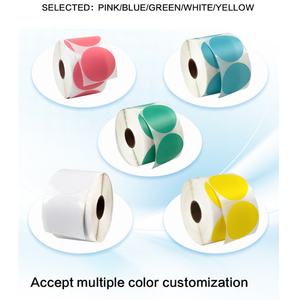 Custom Self Adhesive Colorful Direct Thermal Sticker Circle Label Round Thermal Label Roll - Product Image 4