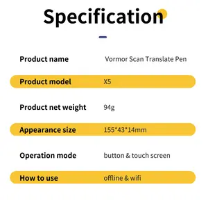 Translation Pen Scan Portable Scanner Pen Digital High Speed 3.5 Inch 112 Language Arabic Learning Machine Translator Device