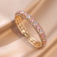 Vente en gros de bracelets géométriques en zircon à bouche ouverte à la mode Accessoires de mode en métal célèbres sur Internet avec tempérament de personnalité