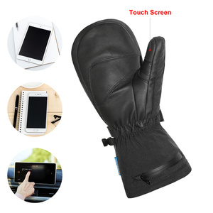 Gants de ski chauffants en cuir imperméables pour l'hiver Gants de ski rechargeables avec batterie électrique Gants chauffants - Product Image 4