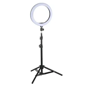 MASSA 10 inç Led standı dim stüdyo kozmetik Selfie lamba doldurun kamera adaptör halkası işık fotoğraf Tripod ile