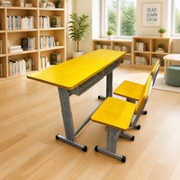 Meubles scolaires en bois durables, ensemble bureau et chaise pour étudiants, bureau et chaise scolaires modernes pour salle de classe