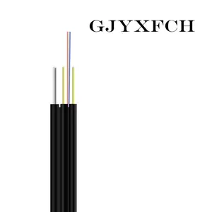 FCJ China factory Ftth fiber optic cable with FRP Strength 2 core ftth drop cable 4 core multimode fiber optic cable LSZH sheath