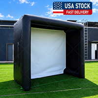 Tente de simulation de golf gonflable en gros, cage de frappe de golf portable avec pompe à air et écran amovible pour usage intérieur et extérieur