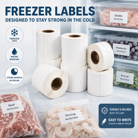 Étiquettes synthétiques thermiques mates 100x50 100x100 100x150 pour congélateur, étiquettes alimentaires congelées, étiquettes d'expédition BOPP PP pour la chaîne du froid