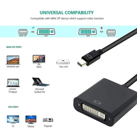 Ventas calientes Mini DP Mini-DP macho a DVI hembra Video Converter Adapter Cable para Mac