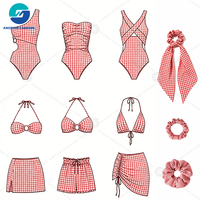 Maillots de bain deux pièces pour femmes en spandex/polyester recyclé, tongs unies, écologiques et durables, logo personnalisé, marque privée, OEM