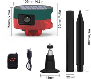 Hundebellgeräusche und Schussgeräusche unterstützen die Aufnahme von 13 Soundtypen, Stroboskoplichter, Solaralarm mit Bewegungssensor für den Außenbereich - Product Image 2