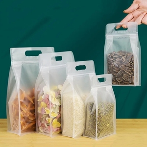 Túi đóng gói thực phẩm đứng có khóa kéo, trong suốt mờ, tám cạnh, có tay cầm - Product Image 1