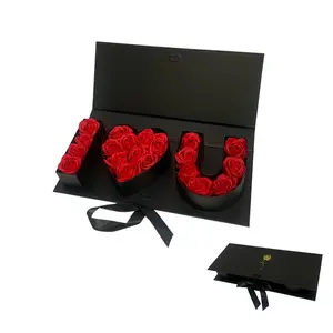 High quality valentine's day I love you letter rectangle flower box Eternal soap flower box wholesale