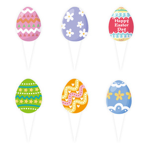 <b>Easter</b> Cake <b>Cup</b> Toppers Paper Egg Decorations Party Supplies Indoor Disposable - Product Image 4